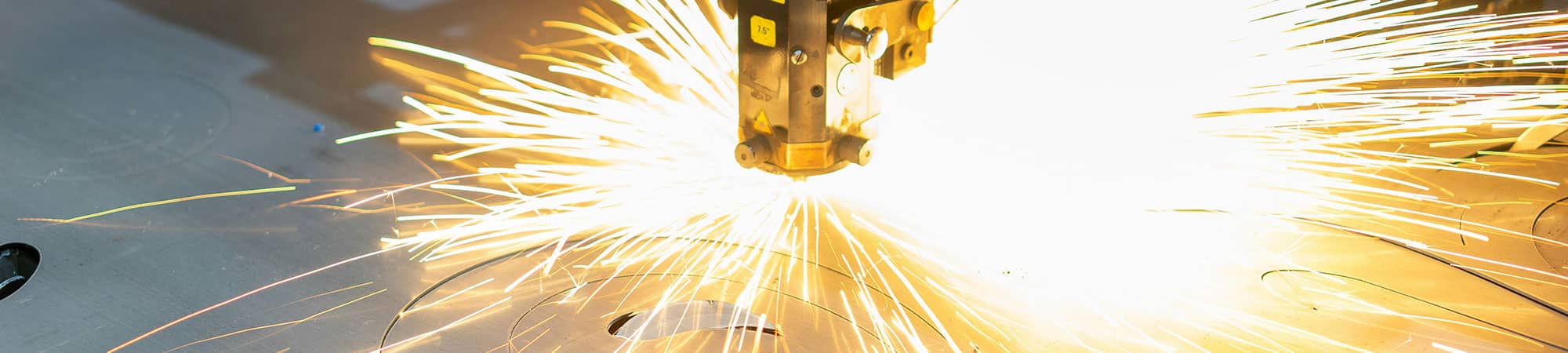 Sheet metal being cut at Chester factory