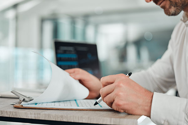 Looking at energy data on clipboard