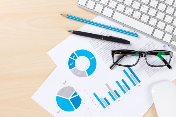 Energy statistics on desk